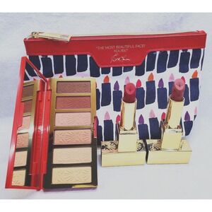 NEW Estee Lauder 2024 Ltd Ed. Pure Color Eyeshadow Palette 2 Full Lipstick + Bag